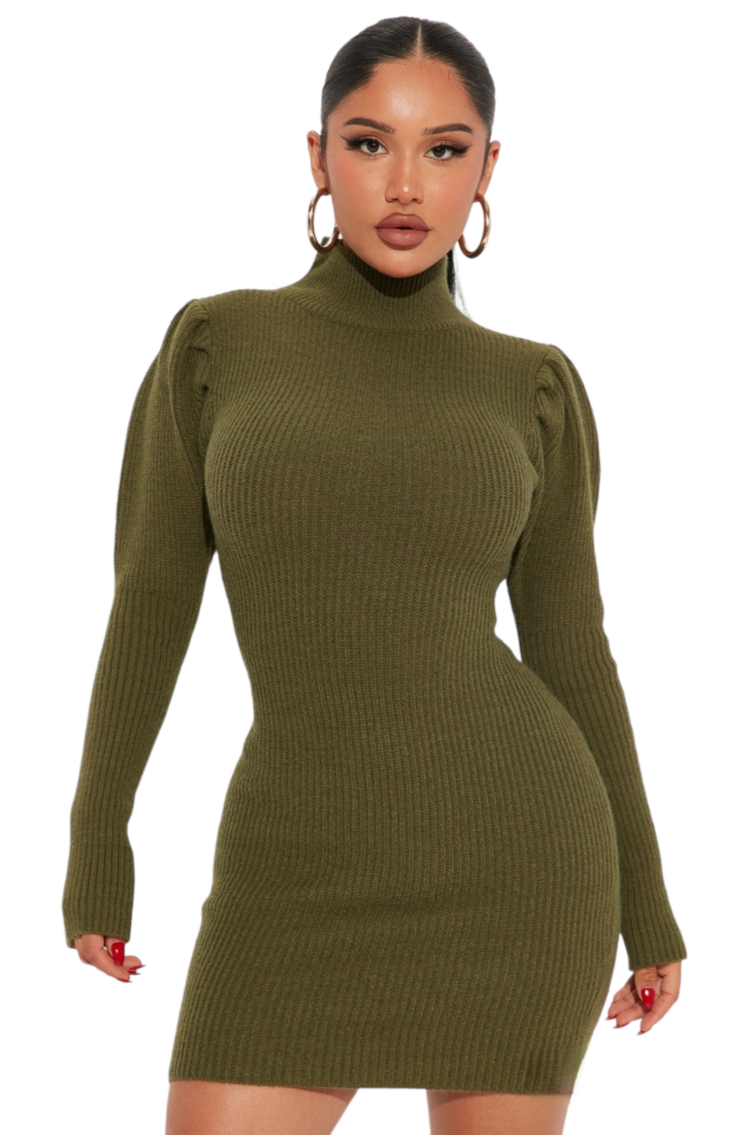 Olive Sweater Mini Dress
