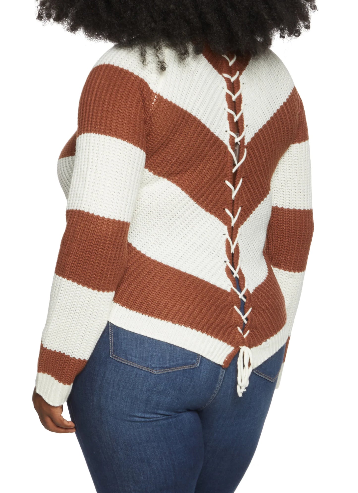 Lace Up Sweater Top