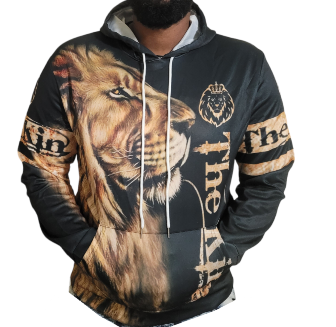 The King Pullover Hoodie - White String