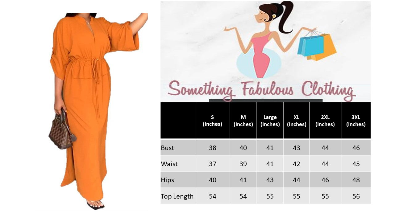 Maxi Waist Tie Controlled Dress w/side slits