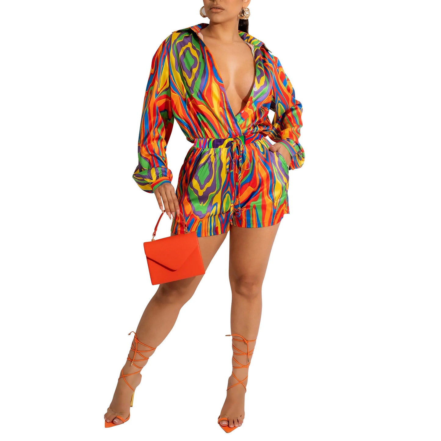 Girl on Fire Two Piece Shorts Set