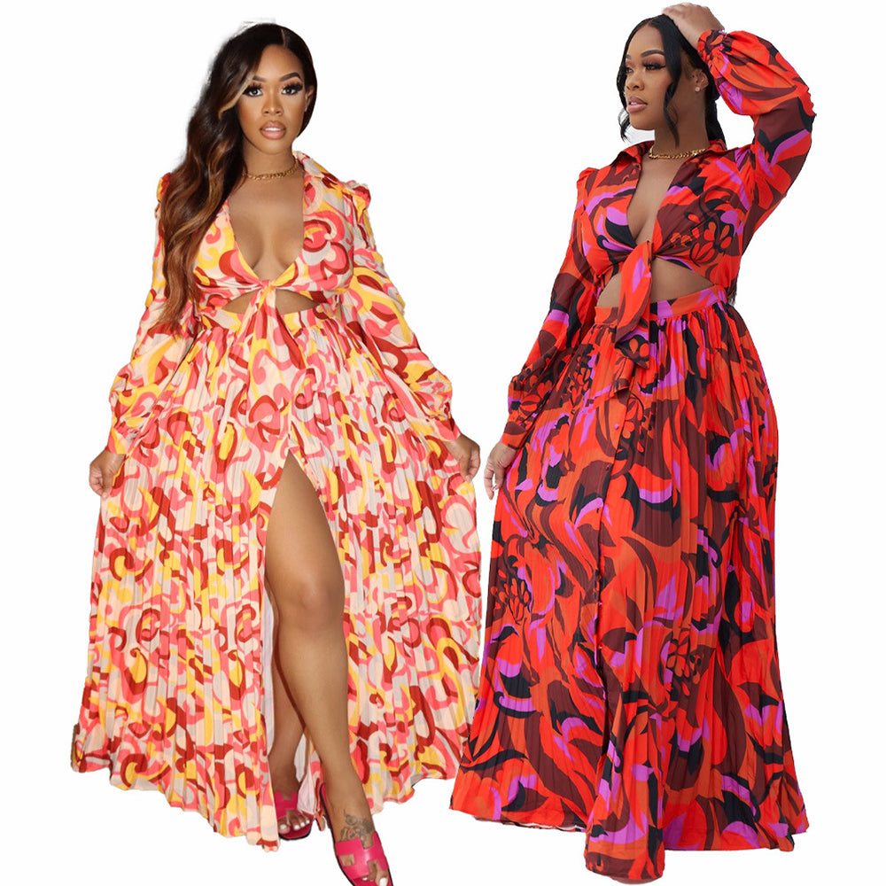 Abstract Print Brunchin' Skirt Set