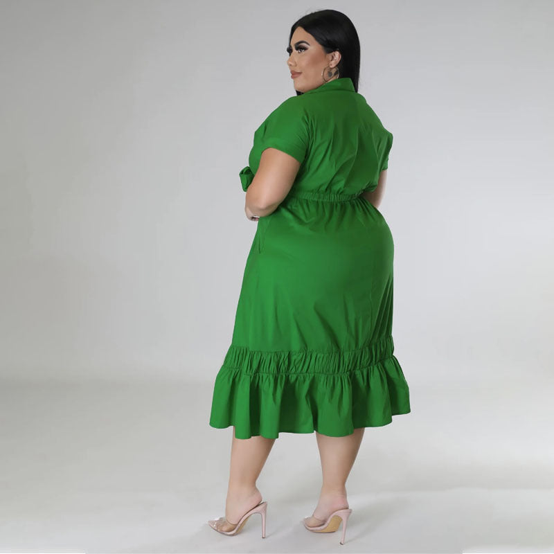 Front Tie Short Sleeved Dress