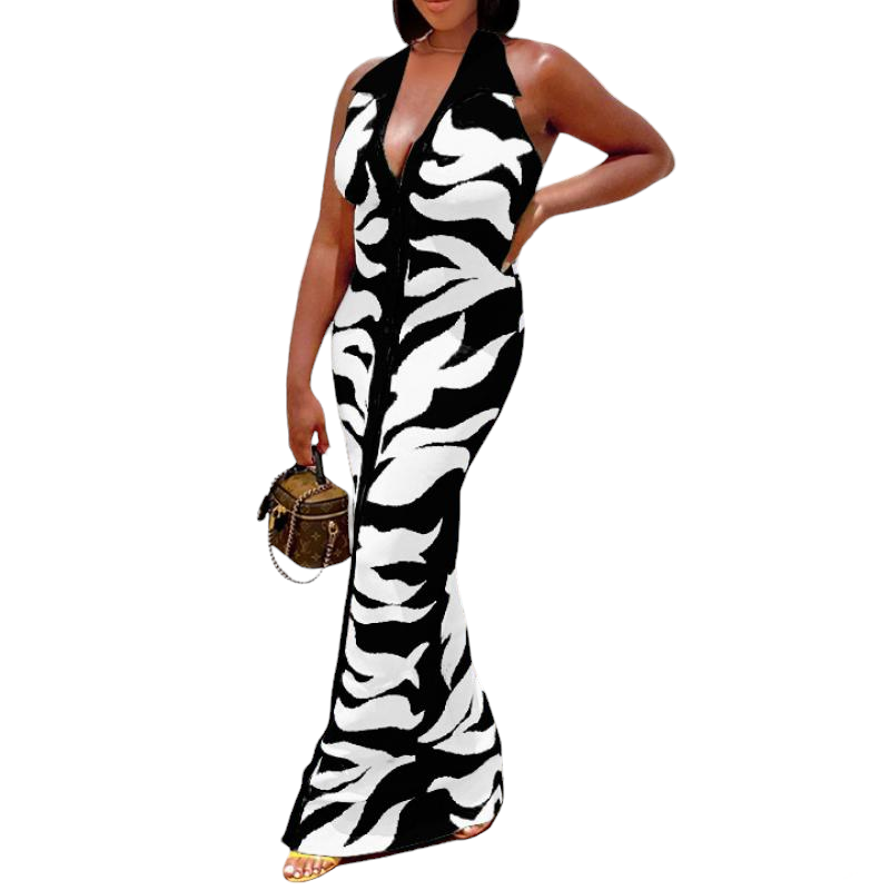 Zebra Halter Dress