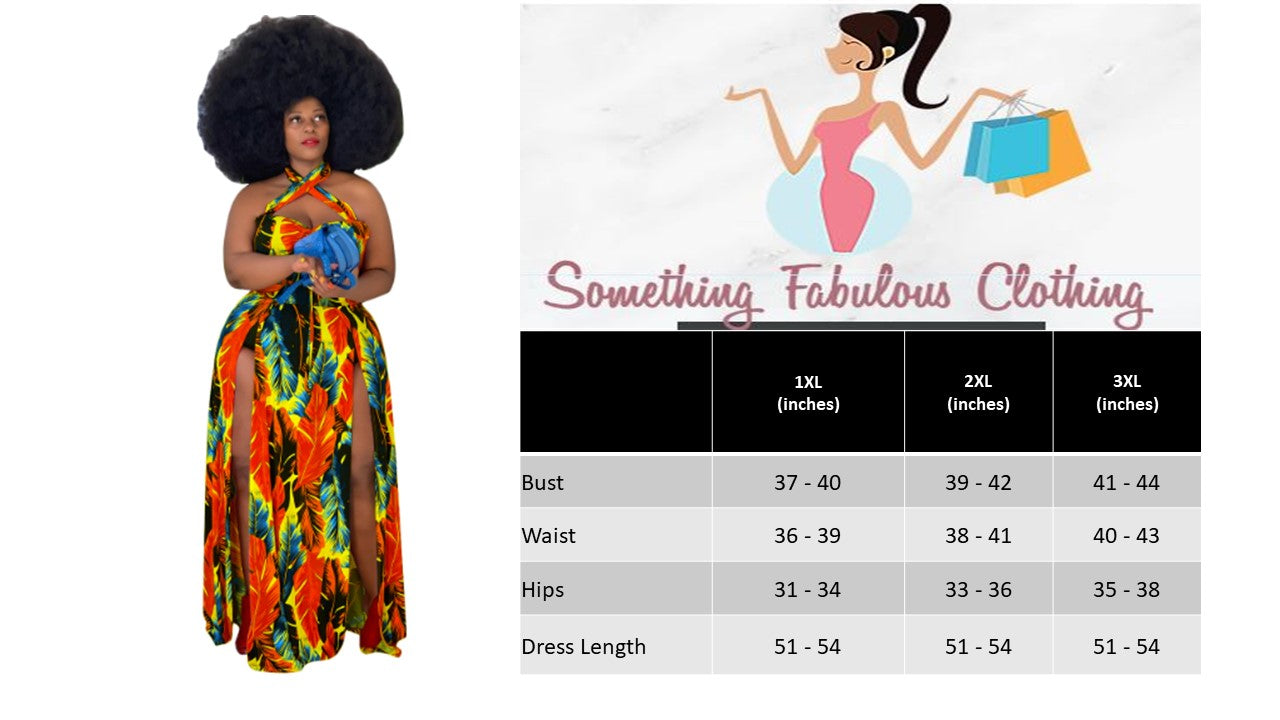 Caribbean Spice Halter Plus Size Dress