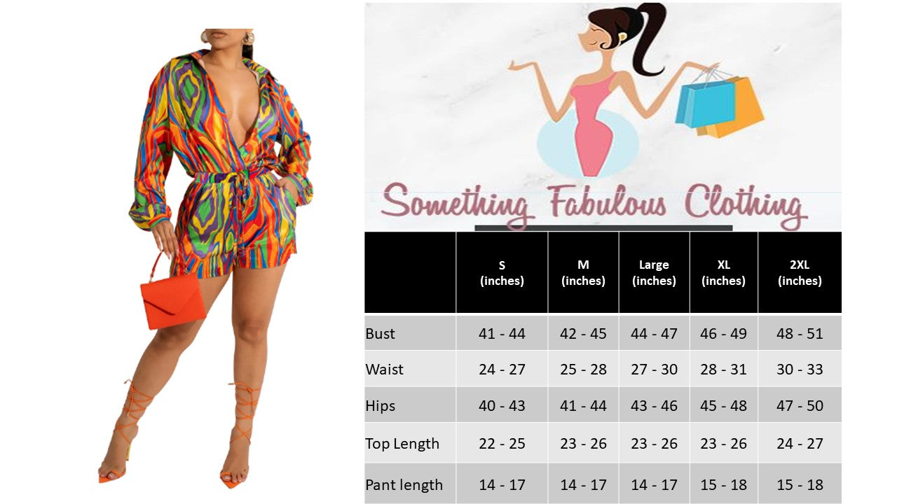 Girl on Fire Two Piece Shorts Set
