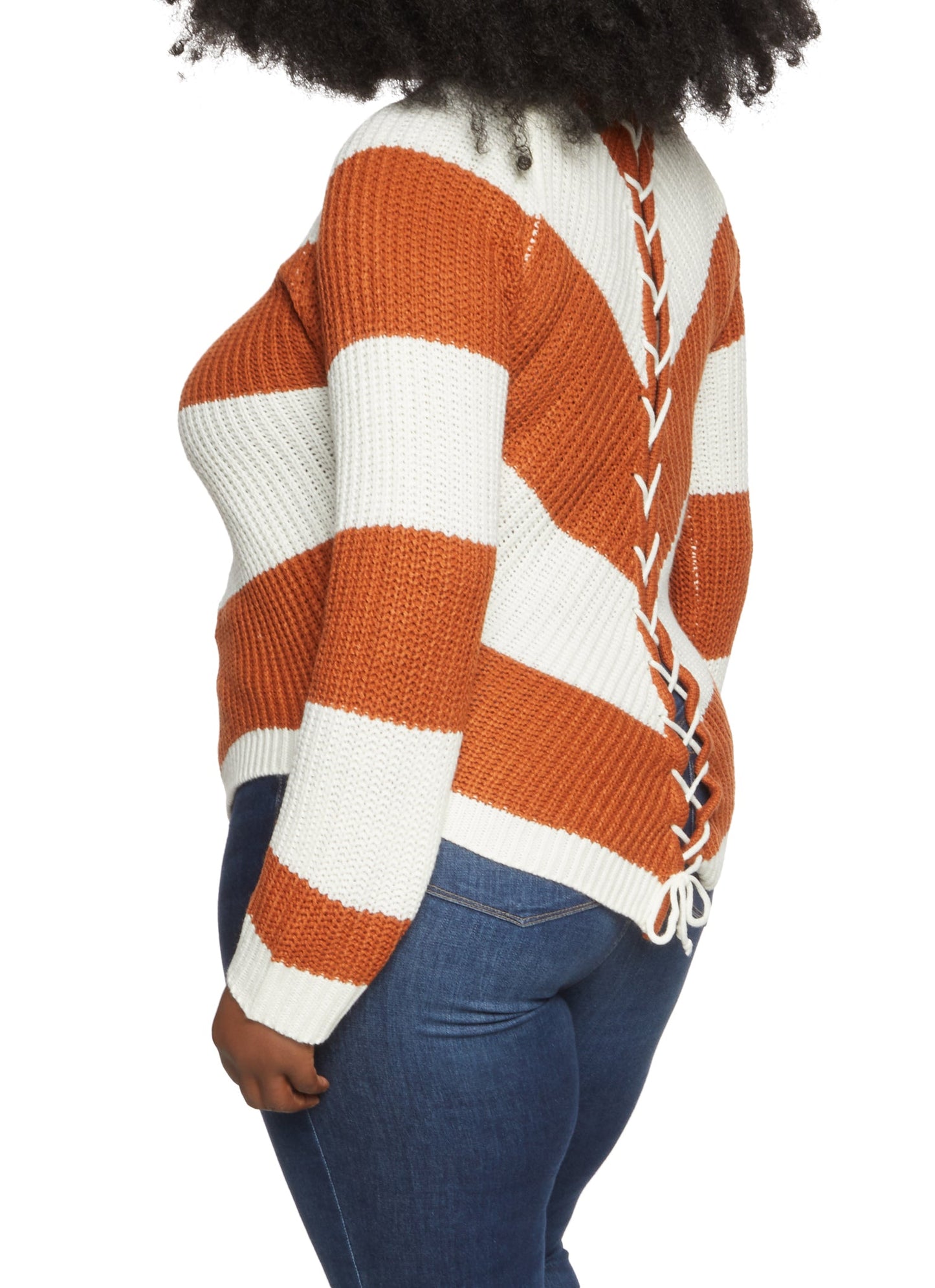 Lace Up Sweater Top