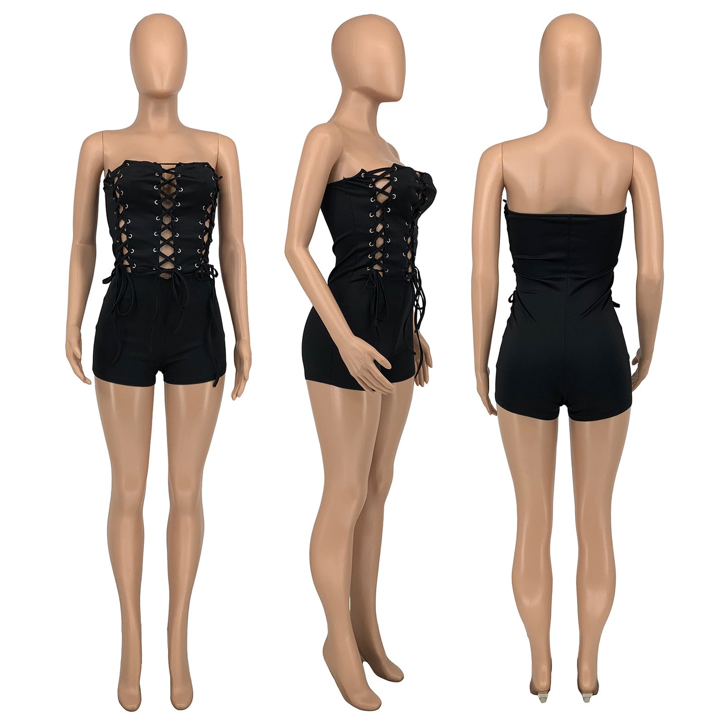 Lace Up Romper