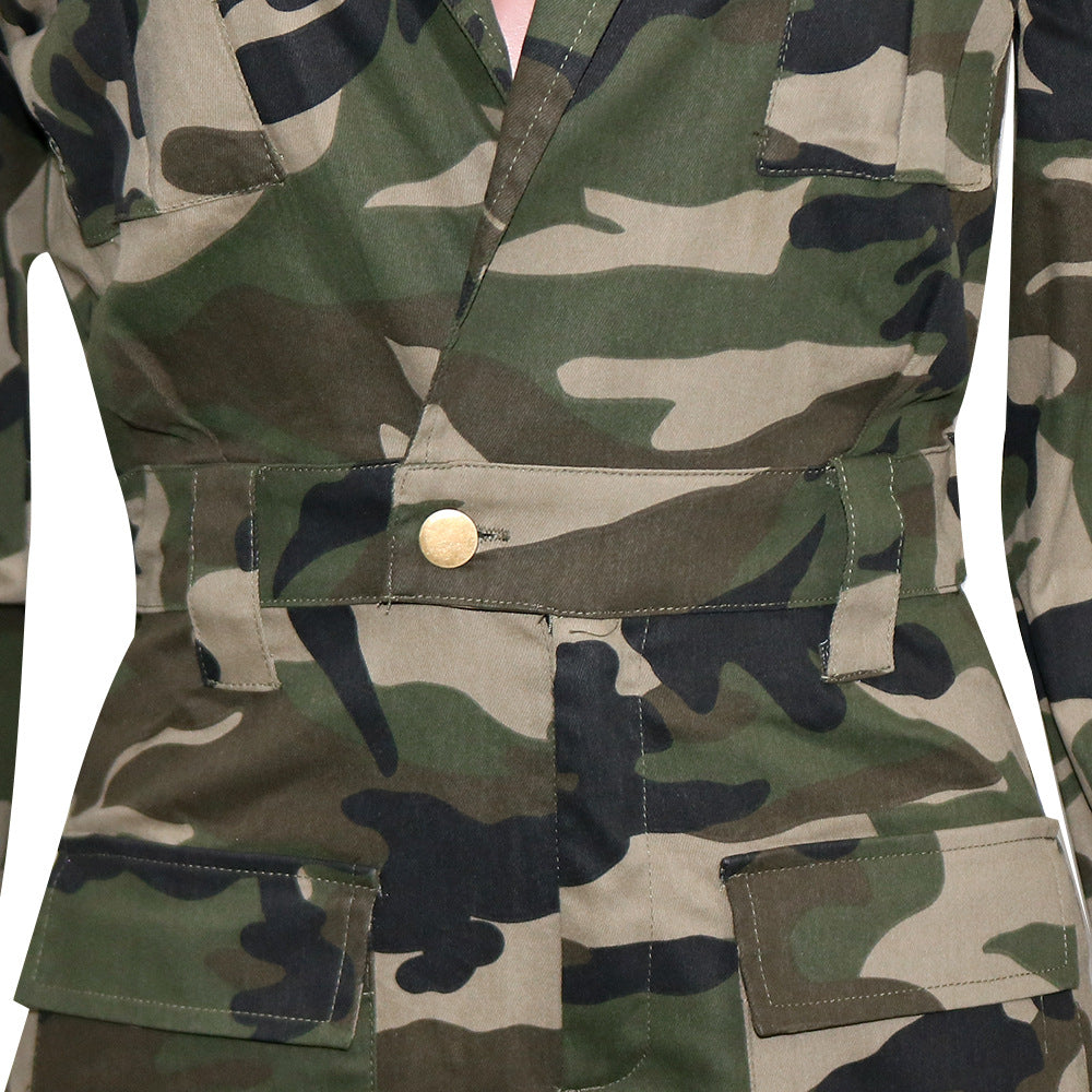 Army Romper Long Sleeve