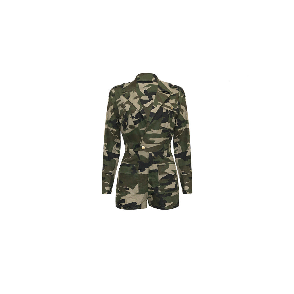 Army Romper Long Sleeve