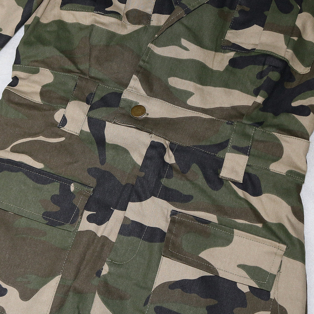 Army Romper Long Sleeve