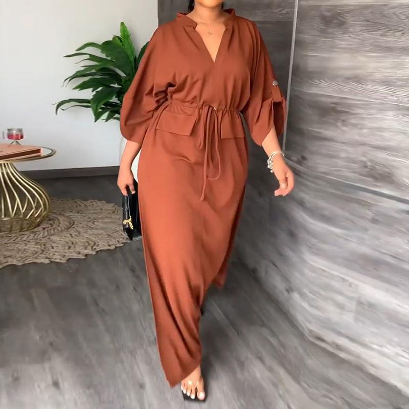 Maxi Waist Tie Controlled Dress w/side slits