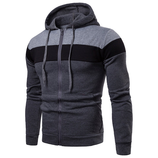 Grey Centre Zip Hoodie