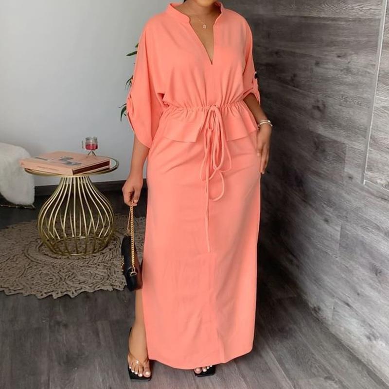 Maxi Waist Tie Controlled Dress w/side slits