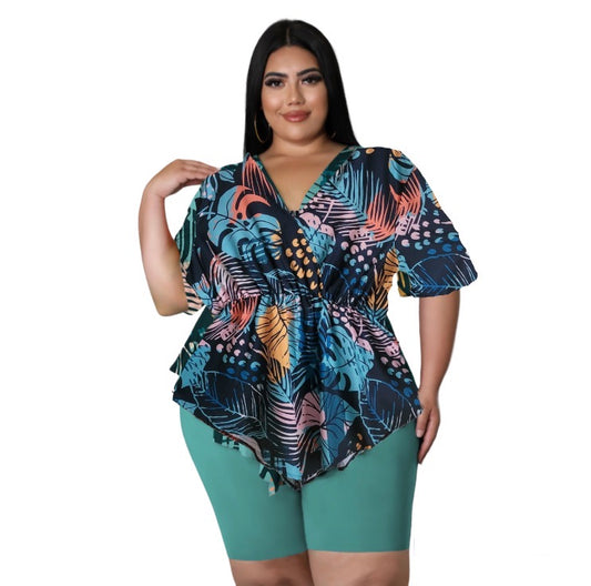 Tropical V style Two Piece Set
