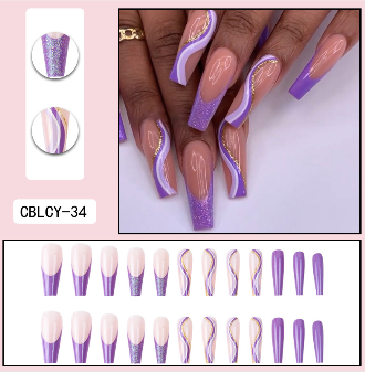 Purple Swirl Press On Nails