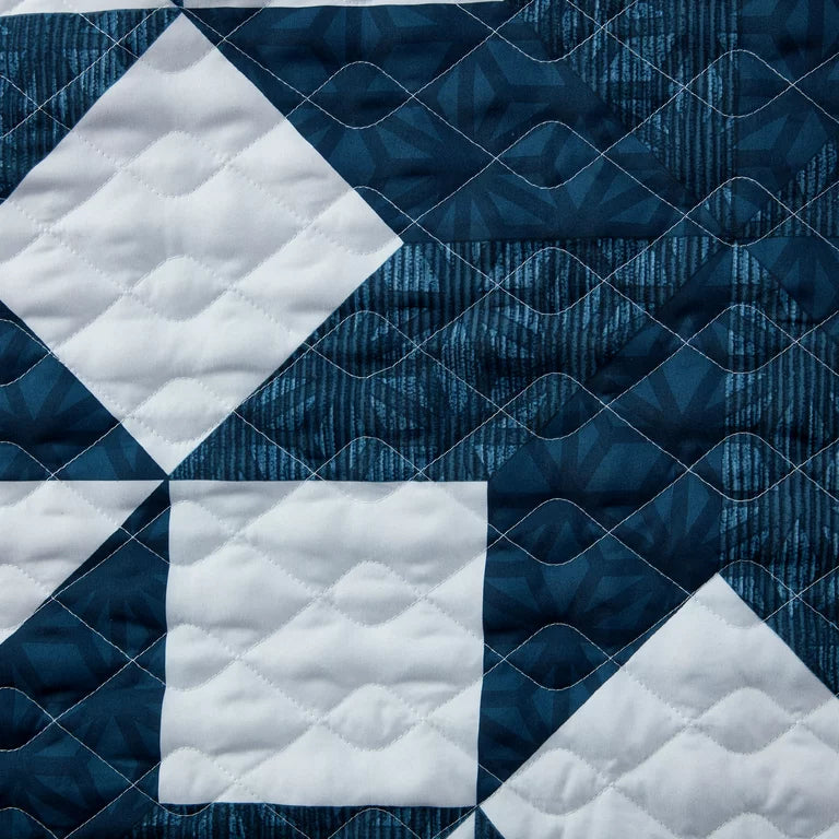 Blue and White Star Reversible Quilt